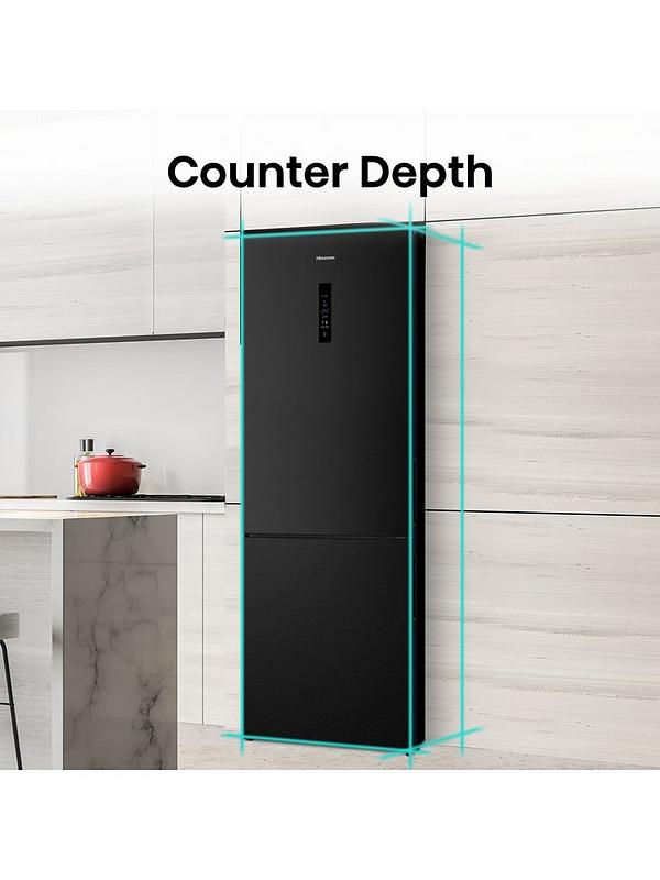 Hisense RB645N4BFE 60/40 70.4cm Frost-Free Wide Fridge Freezer - Black / Stainless Steel - Image 4